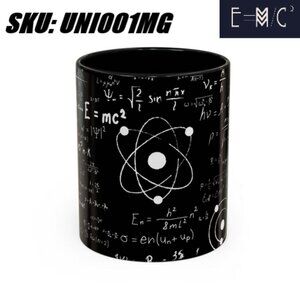 New E=M/C Black Ceramic Mug with Color Inside mug's mugs mug mugs mugged